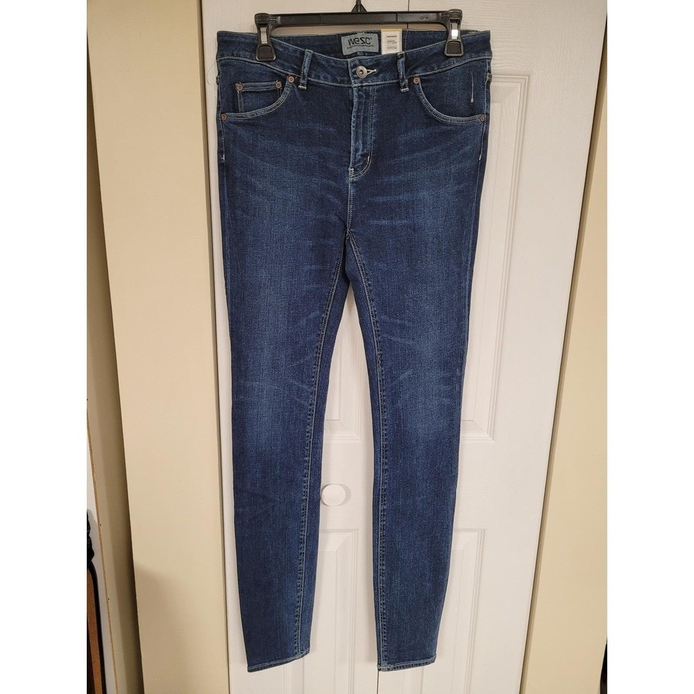 WESC Lizzy Tight Fit Low Waist Slim Y2K Dark‎ Stretch Jeans NWT Size 30X33